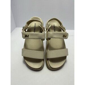Steve Madden Girls 13 Beige Ivory Off White Strappy Sandal Shoes